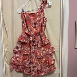 Floral One-Shoulder Mini Dress